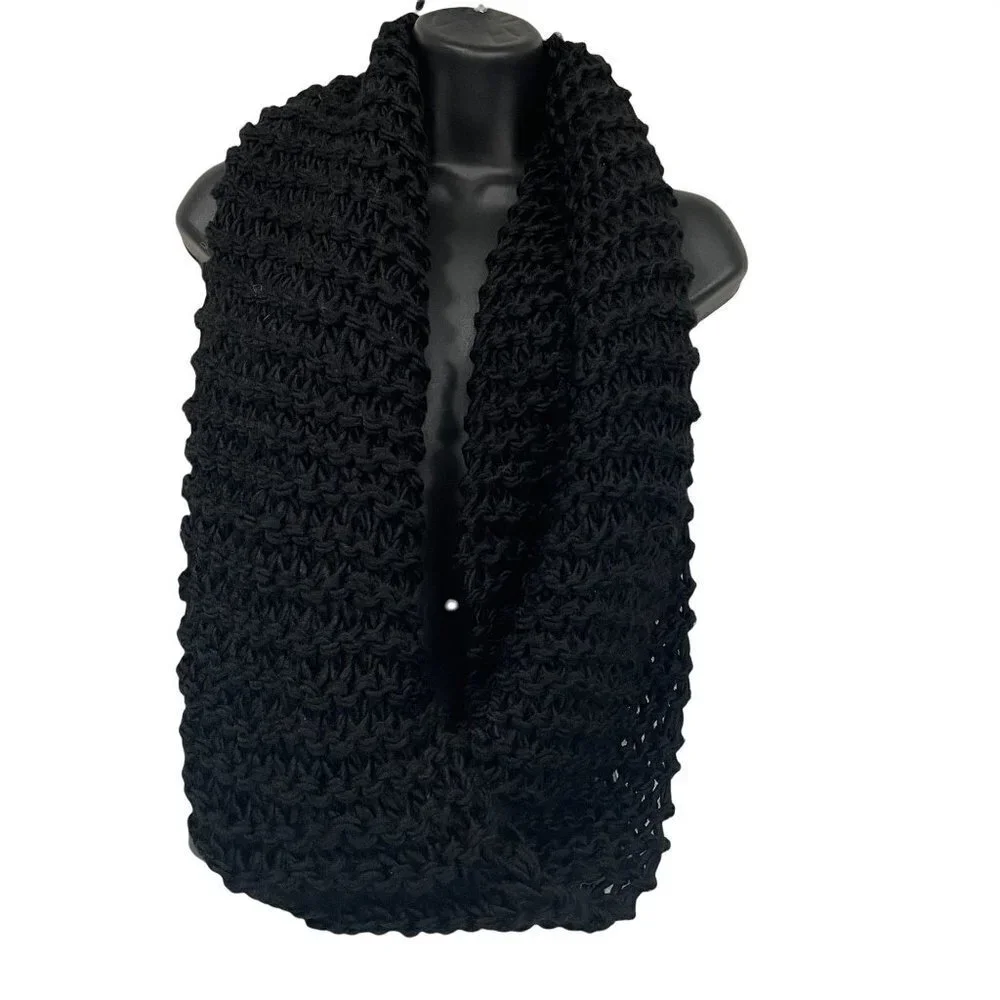 Neck Scarf Warmers Bundle Neutrals Black Brown White‎ Chunky Knit Fur